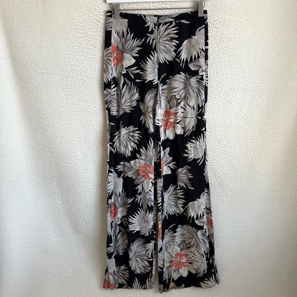 Reformation Black and White Wide Leg Pants